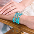 Bracelet mauvais œil en verre Firefly | Argent sterling 925 | Bleu sarcelle